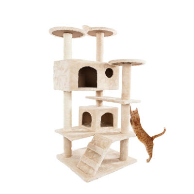 

52" Cat Tree Tower Condo Furniture Scratch Post Kitty Tower Furniture Pet Play House Bed