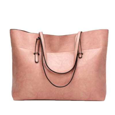

Casual Women Faux Leather Solid Color Large Capacity Shoulder Bag Handbag Pouch