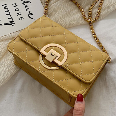 

The new woman 2019 new style texture embroidered line Korean version single shoulder bag fashion 100 lap chain rhomboid small squa