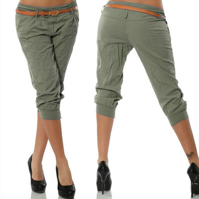 

Tailored Women Summer Elastic Waist Boho Check Pants Baggy Wide Leg Plus Size Yoga Capris
