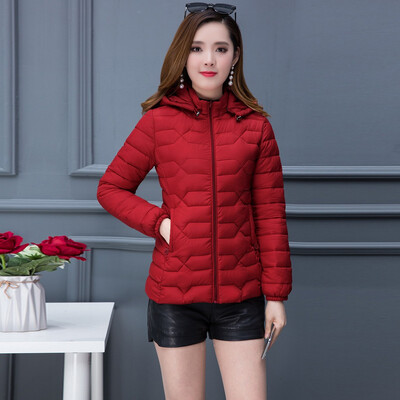

Tailored Fashion Women Outerwear Long Sleeve Zipper Tops Hooded Button Cotton-padded Coat