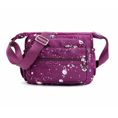 

Nylon Oxford printed one-shoulder bag with star pattern Handbag