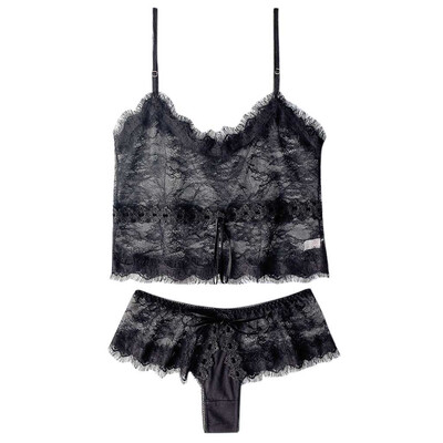 

Toponeto 2PC Lingerie Women Lace Babydoll Nightdress Nightgown Sleepwear Underwear Set