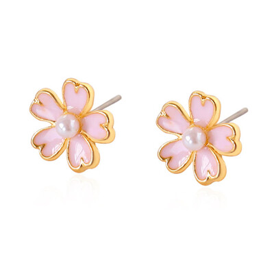 

Japan&South Korea Pink Cherry Blossom Flower Earring