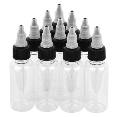 

〖Follure〗10PCS 30ml Empty Plastic Tattoo Ink Pigment Clear PET Bottle