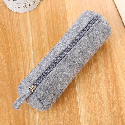 

4 Color New Student Felt Pencil Pen Case Cylinder Zipper Pencil Bag Box Cosmetic Bag Makeup Pouch Student Supply