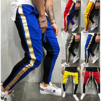 

US Mens Slim Fit Urban Straight Leg Trousers Casual Pencil Jogger Slim Pants