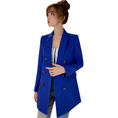 

Female large size slim long sleeves overcoat blazer With Packet Casual Lapel female fashion jacket