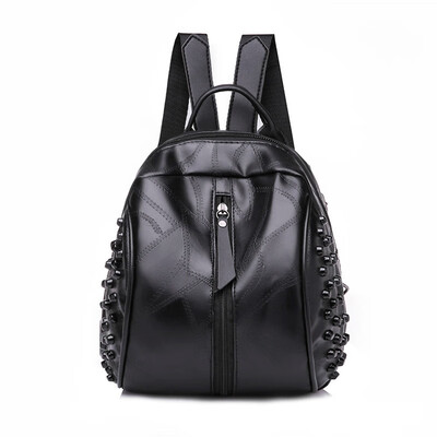 

Bag new ladies backpack fashion Korean rivet large capacity handbags travel bag tide