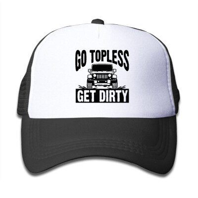 

Go Topless Get Dirty Baseball Hat Adjustable Back Mesh Cap For Child