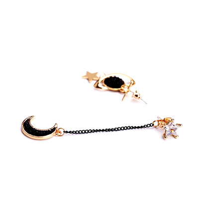 

Asymmetric Earrings For Women Trendy Rhinestone Moon Star Planet Christmas Gifts