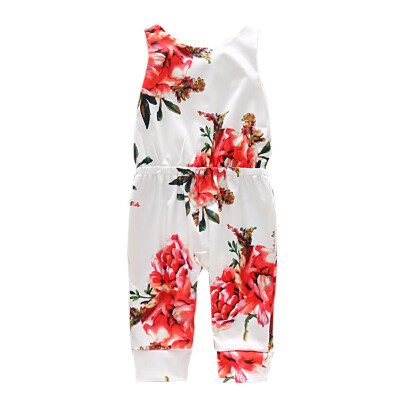 

Infant Baby Girls Floral Print Sleeveless Rompers Kids Girls Casual Rompers Jumpsuit for Newborn Clothes