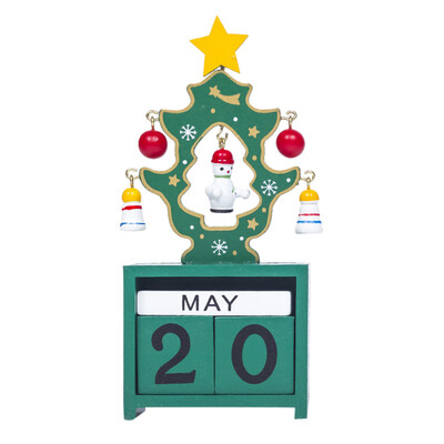 

Tailored Christmas Mini Wooden Calendar Xmas Ornament Home Decoration Craft Gift