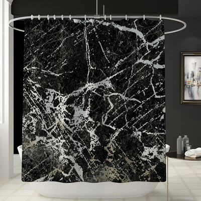 

Gobestart Creative Crack Curtain Floor Mat Four-piece Bathroom Mat Set