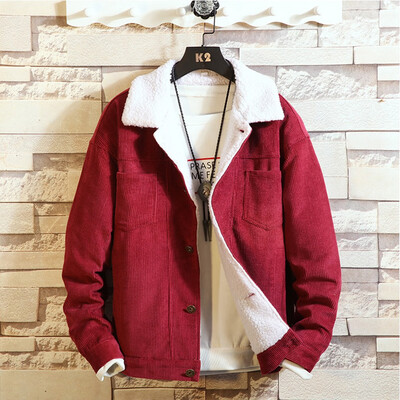 

Toponeto Mens New Winter Style Pure Corduroy Thickened Thermal Coat Fashion Casual Coat