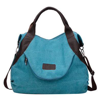 

Vintage Canvas Large Capacity Tote Shoulder Bag Tablet Book Holder Travel Pouch