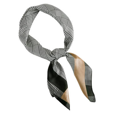 

Women Hotel Waiter Flight Attendant Print Square Imitate Silk Scarf 70x70cm