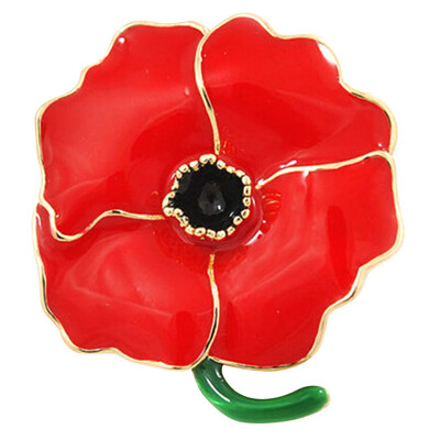 

Korean Version of Drip Flower Decoration with Rhinestone Brooch Poppy Flower Brooch Beautiful Unique
