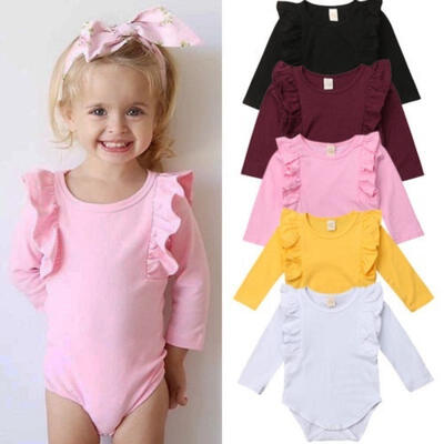 

Newborn Baby Girl Autumn Romper Top Ruffle Jumpsuit Bodysuit Playsuit Outfit Set