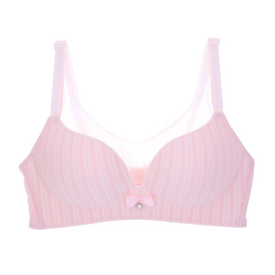 

Sexy One-Piece Seamless Bras for Women Unlined Beading Super Double Push Up Bra Underwear Gather Striped Young Girls