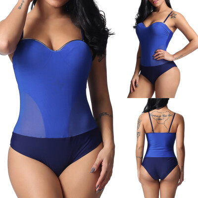 

Roseonmyhand Women Solid One Piece Bikini Monokini Swimsuit BathingSuit Beachwear Monkini