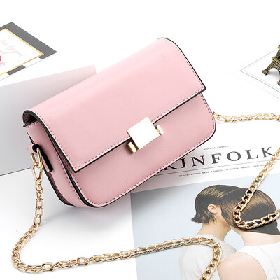 

Korean wave new chain bag small square bag shoulder Messenger bag fashion lock simple tofu bag