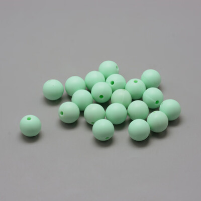 

Food Grade Environmental Silicone Beads Chewing Beads For Teethers DIY Nursing Necklaces Making Round PaleGreen 1415mm Hole