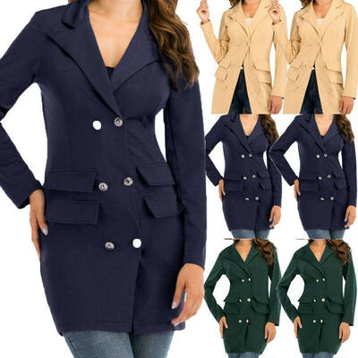 

Women&39s Double-breasted Dress Coat Winter Long Sleeve Jacket Outerwear -2XL