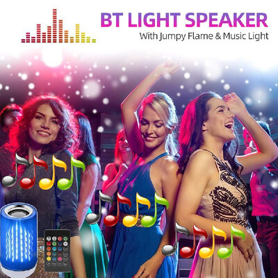

BT Light Speaker Jumpy Flame Music Light Intelligent E26 Smart RGB Light Audio Music Bulb for Home Party Bar