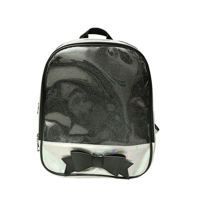 

Tailored Women Ladies Fashion Bowknot Transparent Shoulder Handbag Backpack Casual Bags