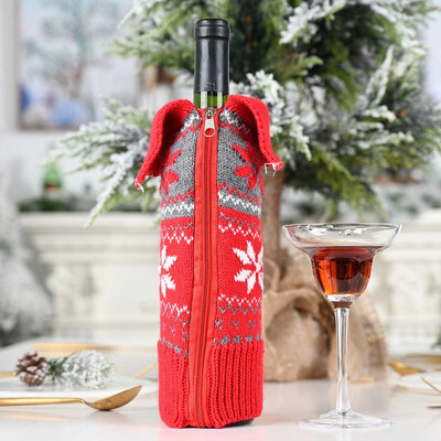 

Toponeto Merry Christmas Santa Wine Bottle Bag Cover Xmas Festival Party Table Decor Gift