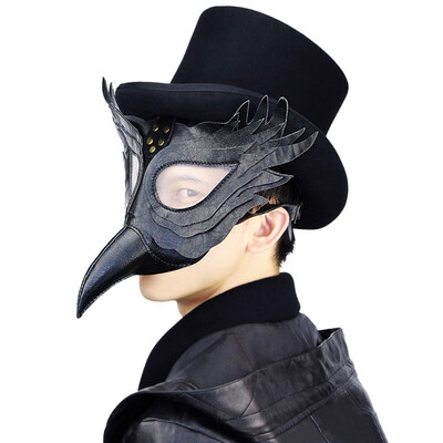 

2019 New Plague Doctor Mask Beak Doctor Mask Long Nose Cosplay Fancy Mask Leather Halloween Party beak Mask Movie Theme Props
