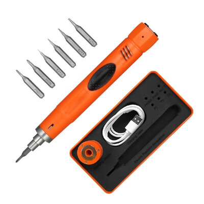 

Mini Screwdriver Kit Precision Screwdriver Set Pen Type Cordless Electric Screwdriver with 6pcs Bits for Mobile Phone Repair Adjus