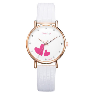 

Korean version of the personality love word quartz watch trend fashion mirror casual watch pu watch