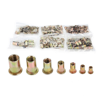 

300pcs M3 M4 M5 M6 M8 M10 M12 Carbon Steel Flat Head Rivet Nuts Insert Riveting Tools