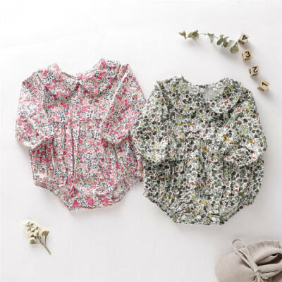 

Newborn Infant Baby Girls Long Sleeve Floral Romper Bodysuit Jumpsuit Clothes US