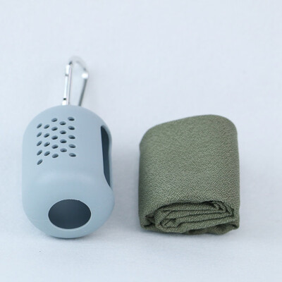 

Foldable Travel Towel Mini Portable Hiking Camping Dry Quickly With Silicone Case Outdoor Tool Sports Face Hand Towel