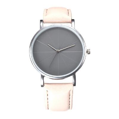 

Women Fashion Super Simple PU Leather Band Watch Lady Alloy Case Quartz Wrist Watch
