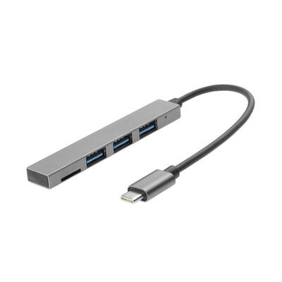 

Mini Type-C to 3 Port USB20 HUB OTG Adapter wTF Card Reader for Macbook