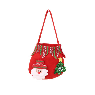 

Merry Christmas Red Candy Bag Christmas Tree Print Pouch Reusable Mini Handbag Xmas for Home Party New Year Decor Gift