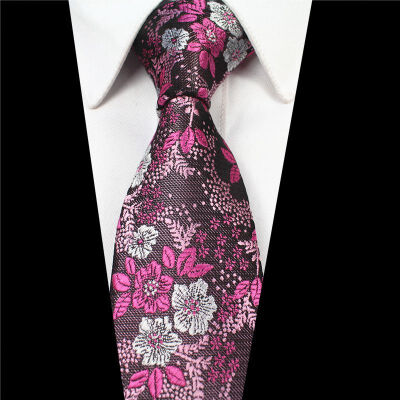 

Customized 19-year new tie high-grade polyester silk yarn-dyed jacquard cashew flower tie small floral tie