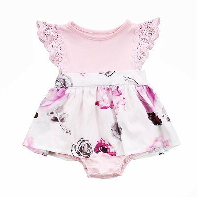 

Floral Lace Toddler Kids Girl Newborn Baby Sisters Dress RomperSundress Clothes