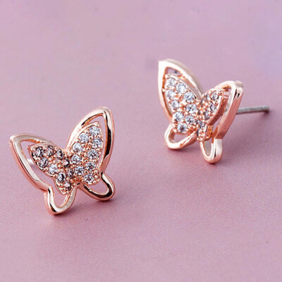 

sterling butterfly zircon earrings