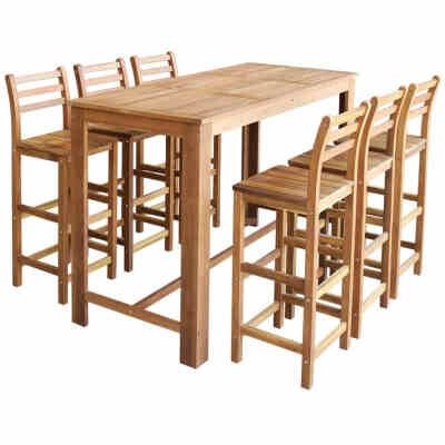 

Bar Table&Chair Set 7 Pieces Solid Acacia Wood