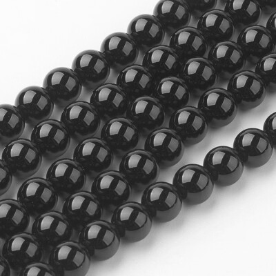 

Natural Black Agate Bead Strands Round Grade A Dyed & Heated 665mm Hole 1mm about 60pcsstrand 14938cm