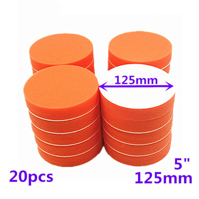 

20x 125mm5 Flat Sponge Polishing Buffing Pads Waxing Clean For Car Polisher