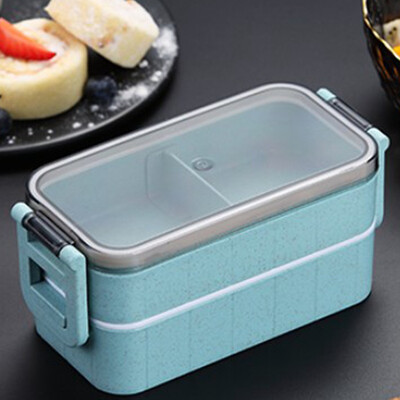 

Fat Bear 1Layer2 Layer Healthy Material Lunch Box Wheat Straw Bento Boxes Microwave Dinnerware Food Storage Container