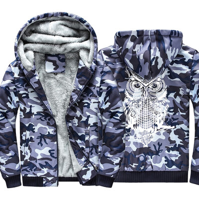 

Gobestart Mens Hoodie Camouflag Warm Fleece Zipper Sweater Jacket Outwear Coat Tops Blouse