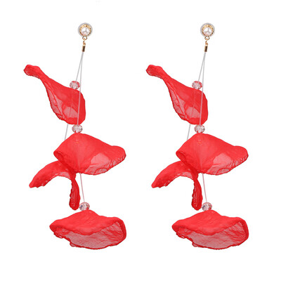 

Bohemia Trendy Yarn Flowers Drop Earrings For Women Wedding Party Jewelry Ethnic Statement Earrings Female 2019