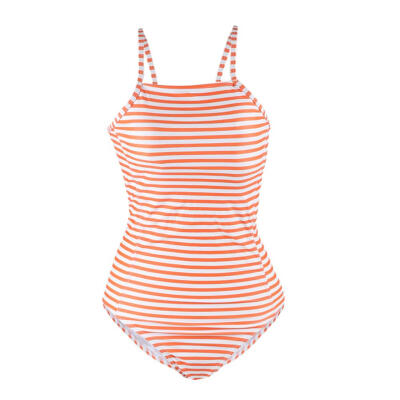 

Stripe Boho One-Piece Swimsuit Women Sling Swimwear High Waist Monokini